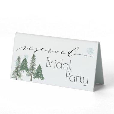 Pine tree Winter Forest Reserved Table Tent Sign