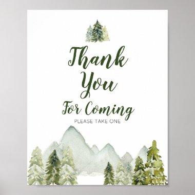 Pine Trees Adventure Mountain Thank you for coming Poster