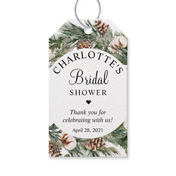 Pine Winter Bridal Shower Gift Tags