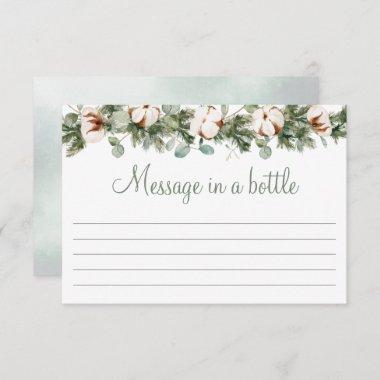 Pine Winter Bridal Shower Message in a bottle Invitations