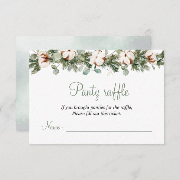 Pine Winter Bridal Shower Panty Raffle Invitations