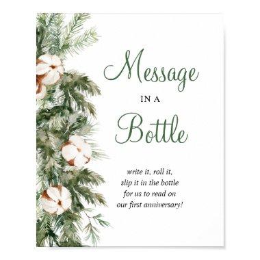 Pine Winter Message In A Bottle  Sign