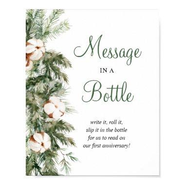 Pine Winter Message In A Bottle Bridal Shower Sign