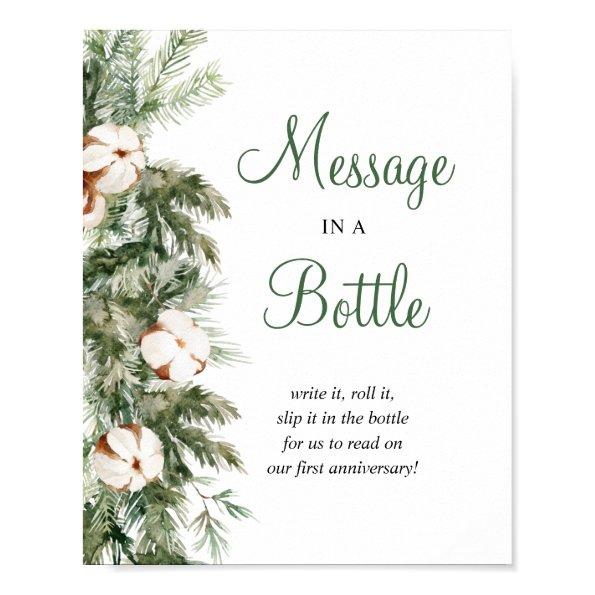 Pine Winter Message In A Bottle  Sign