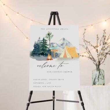 Pine Woods Camping Mountain Couples Shower Welcome Foam Board
