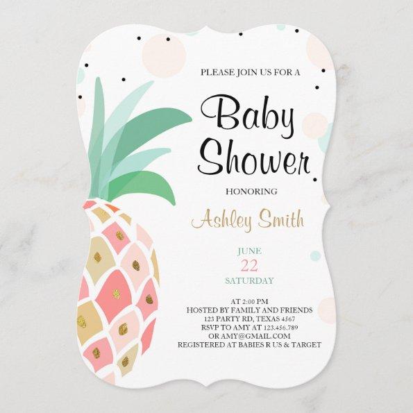 Pineapple Baby shower Invitations Tropical Bridal