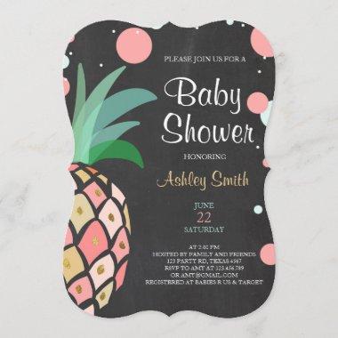 Pineapple Baby shower Invitations Tropical Bridal
