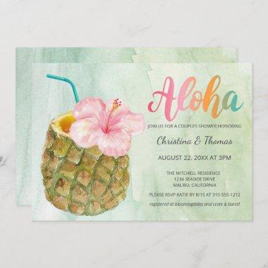 Pineapple Paradise Aloha Wedding Couples Shower Invitations