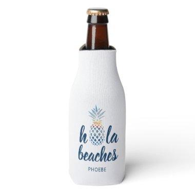 Pineapple Seaside Beach Vacation Custom Bottle Cooler