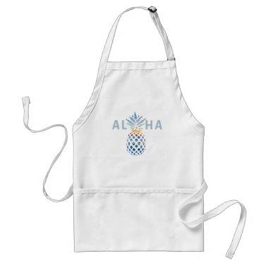 Pineapple Sunset and Blue Ocean Waves Aloha Adult Apron