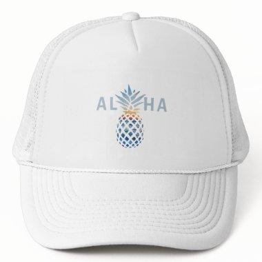 Pineapple Sunset and Blue Ocean Waves Aloha Trucker Hat