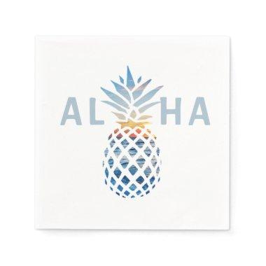 Pineapple Sunset and Blue Ocean Waves Napkins
