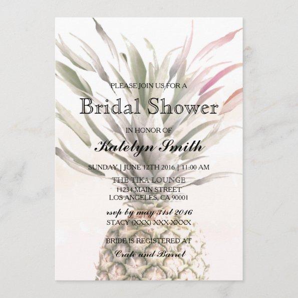 Pineapple Theme Bridal Shower Invitations
