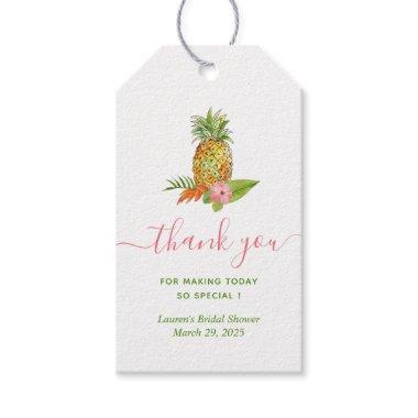Pineapple Tropical Bridal Shower Thank Gift Tags
