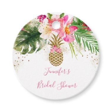 Pineapple Tropical Floral Bridal Shower Favor Tags
