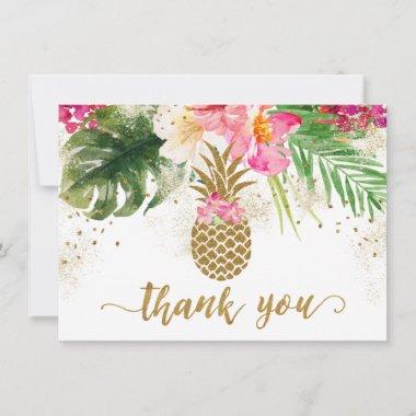 Pineapple Tropical Floral Bridal Shower Thank You