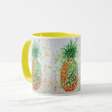 Pineapple Watercolor Painting Mug