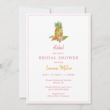 Pineapple with flowers Tropical Invitations