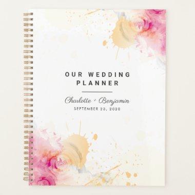 Pink Abstract Future Mr Mrs Pink Bisque Wedding Planner