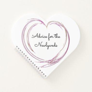 Pink Abstract Heart Wedding Advice for Newlyweds Notebook