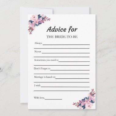 Pink Advice for the Bride Bridal Shower Game Invitations