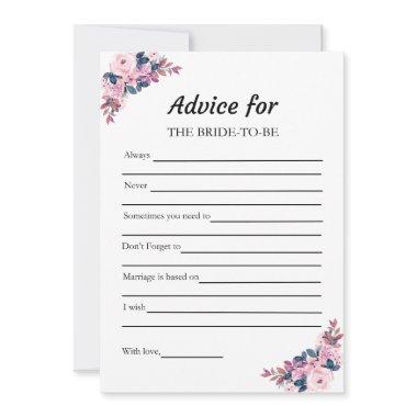 Pink Advice for the Bride Bridal Shower Game Invitations