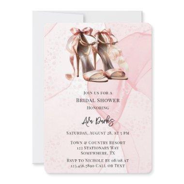 Pink Alcohol Ink High Heel Shoes