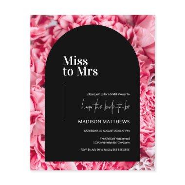 Pink and Black Floral Arch Miss Mrs