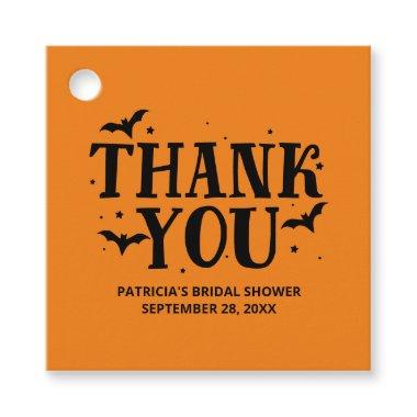 Pink And Black Halloween Bridal Shower Thank You Favor Tags