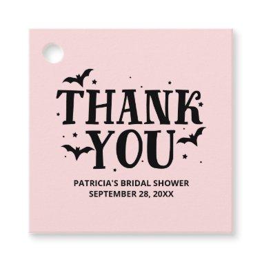 Pink And Black Halloween  Thank You Favor Tags