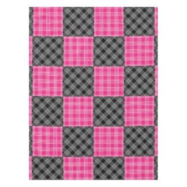 Pink and Black Plaid Tabelcloth Tablecloth