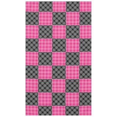 Pink and Black Plaid Tabelcloth Tablecloth