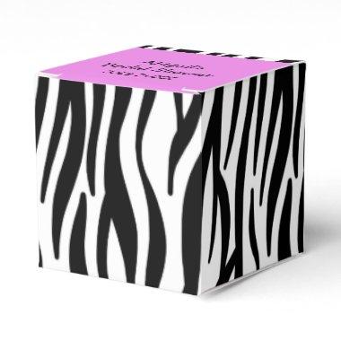 Pink and black Zebra Print Bridal Shower Favor Box