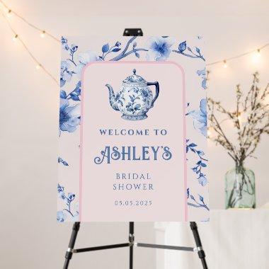 Pink and Blue Chinoiserie Teapot  Foam Board