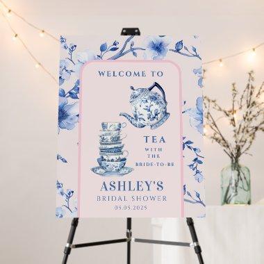 Pink and Blue Chinoiserie Teapot  Foam Board