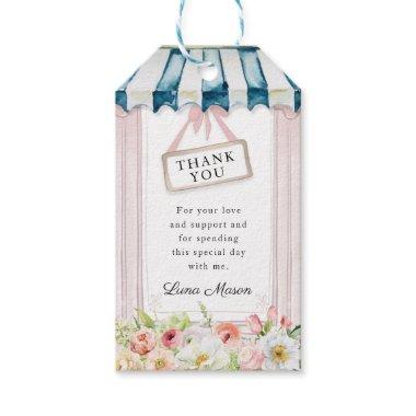 Pink and Blue Garden Bridal Shower Gift Tags