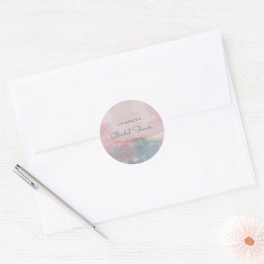 Pink and Blue Watercolor  label