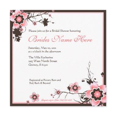 Pink and Brown Cherry Blossom Shower