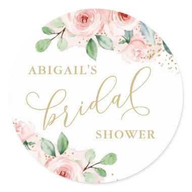 Pink and Gold Floral, Bridal Shower Favor Tags