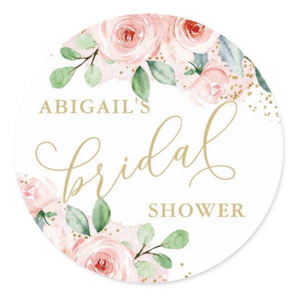 Pink and Gold Floral, Bridal Shower Favor Tags