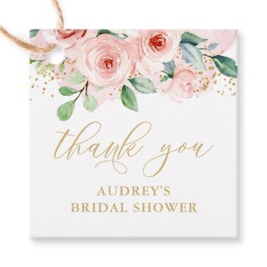 Pink and Gold Floral, Thank You Favor Tags