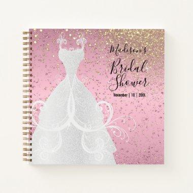 Pink and Gold Glitter - Bridal Shower Notebook