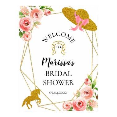 Pink and Gold Kentucky Derby Welcome sign