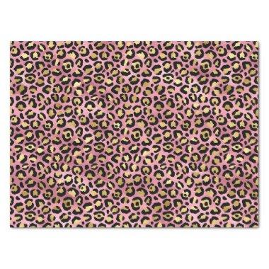 Pink and Gold Leopard Print Tissue Paper