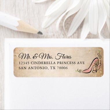 Pink and Gold Princess Shoe Elegant Return Address Label