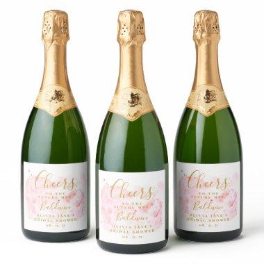 Pink And Gold Sparkling Wine Label,  Sparkling Wine Label