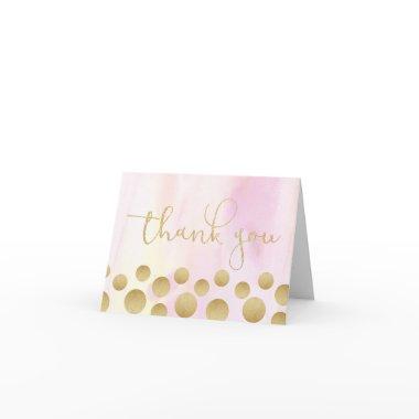 Pink and Gold Thank You Note