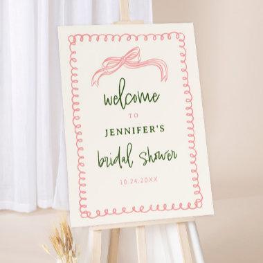 Pink and Green Colorful Bridal Shower Welcome Foam Board