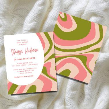 Pink and Green Groovy Bridal Shower Invitations Flyer