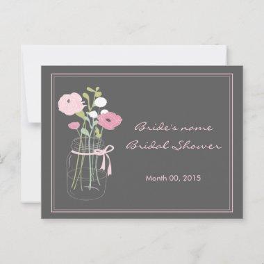 Pink and Grey Mason Jar Bridal Shower Advice
